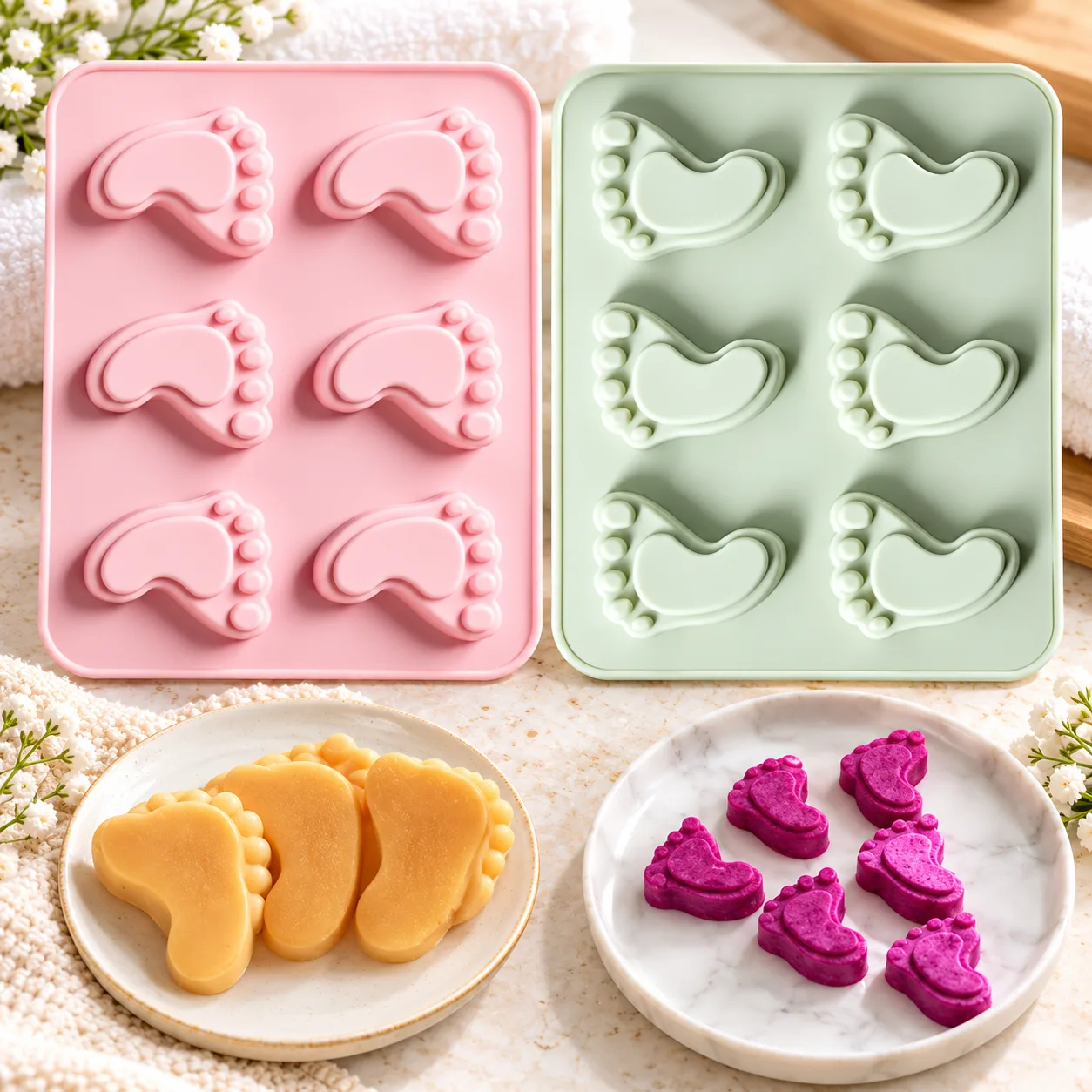 Baby feet silicone mold